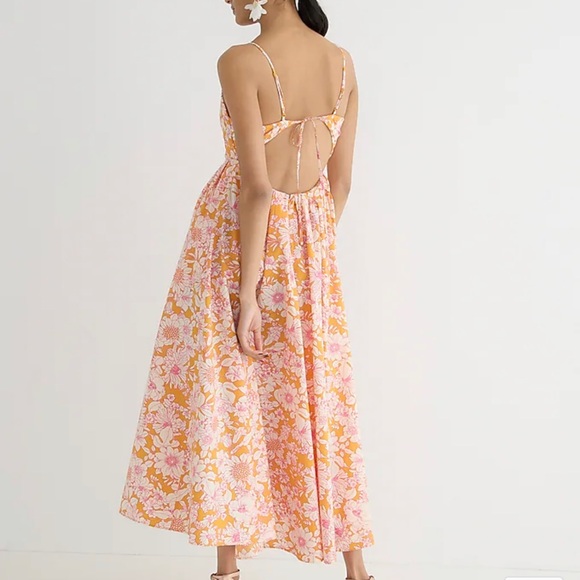 J.Crew MIDI Dress in Orange Floral - Picture 4 of 4